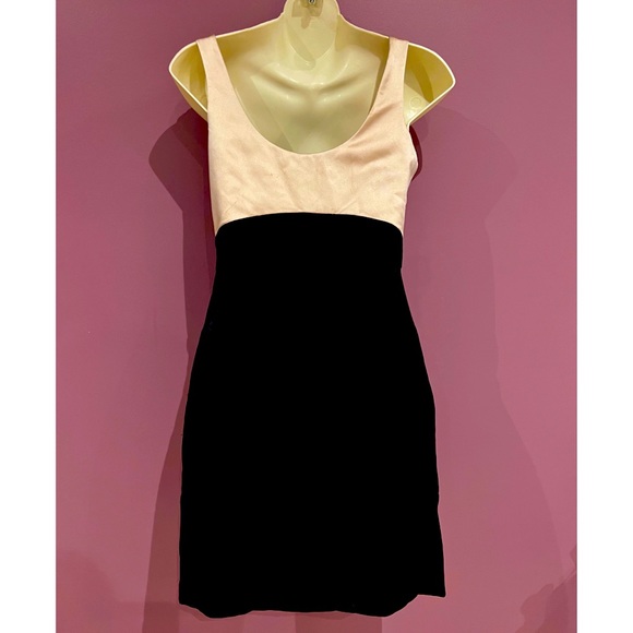 BCBG silk dress in black and champagne - Picture 2 of 2